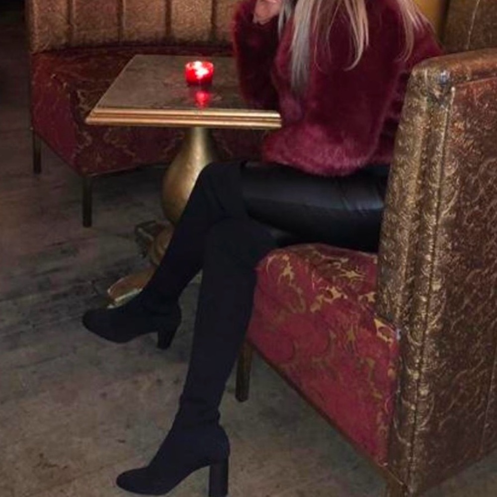 Zara knee high knit boots.